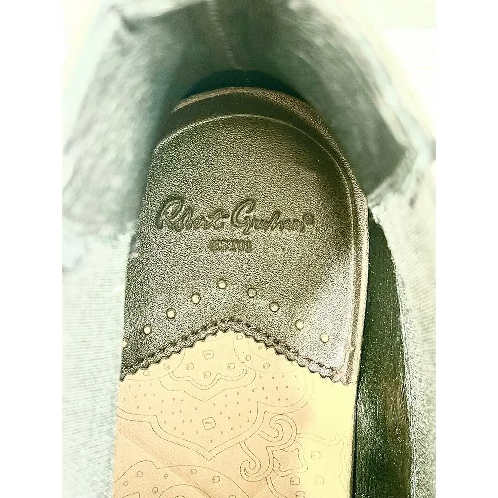 Robert Graham Chelsea boots embossed blue skull/floral RG5567B Men’s Size 9